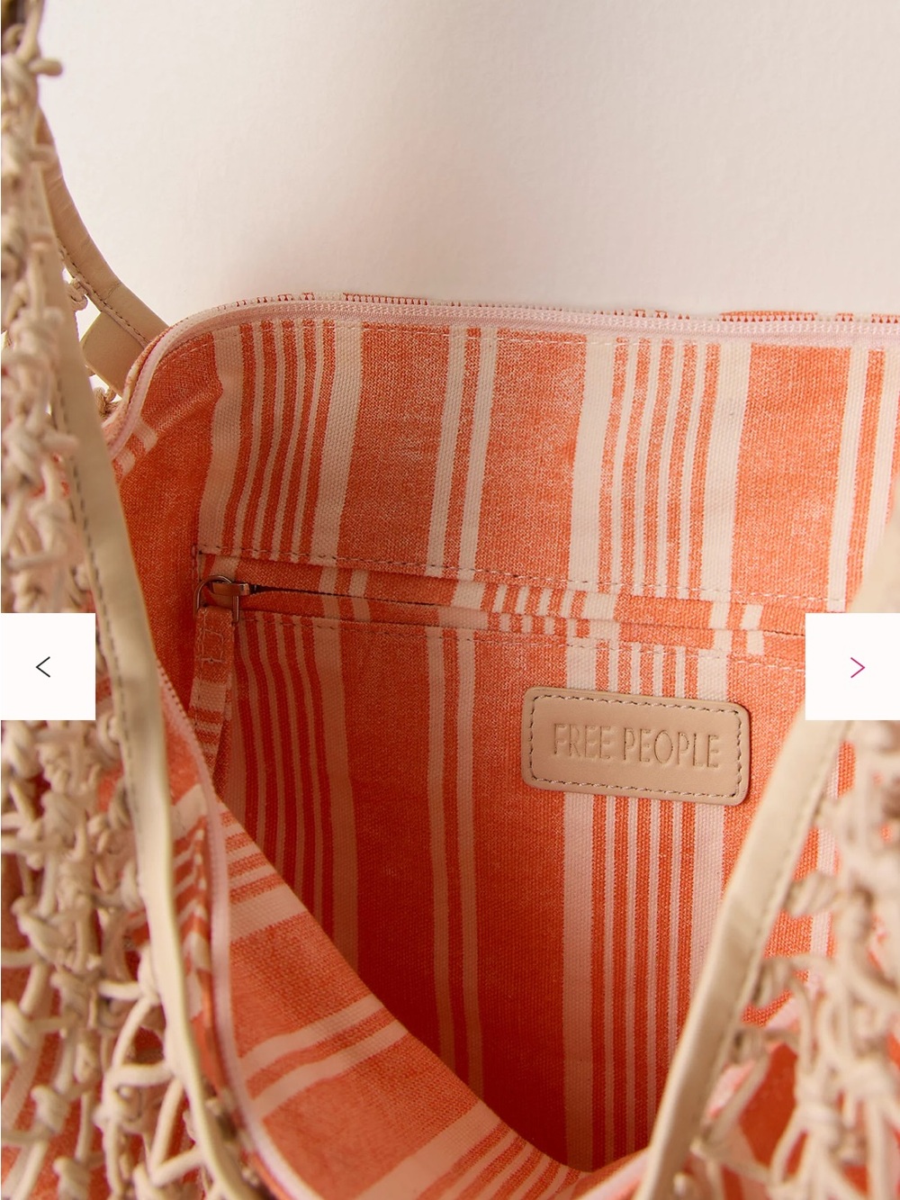 NWT Free People Silver Springs Cream Woven Shoulder Bag - Stylish Beach Tote - Picture 4 of 12